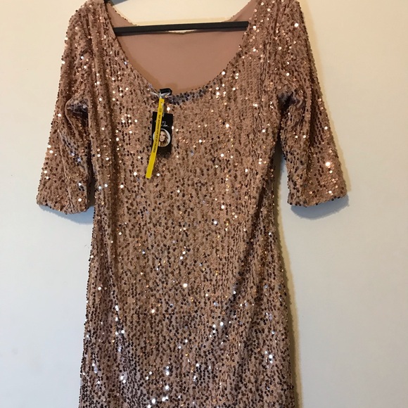 Pink Sequin Embellished Mini Dress - Picture 3 of 6